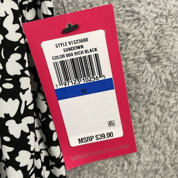 NEW Vince Camuto Womens XL Printed Split-Back Key Rich Black Small Floral Multi - Picture 7 of 10